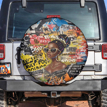 Black Her Story Graffiti Queen Spare Tire Cover Black Woman Empowerment - African Pride