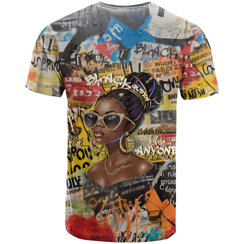 Black Her Story Graffiti Queen T shirt Black Woman Empowerment - African Pride