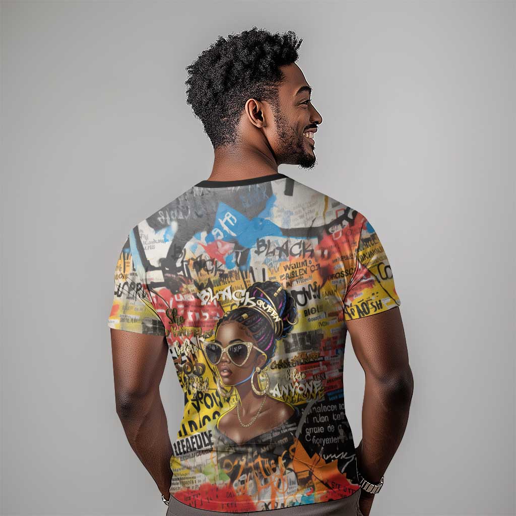 Black Her Story Graffiti Queen T shirt Black Woman Empowerment - African Pride