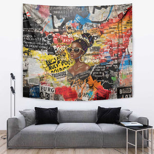 Black Her Story Graffiti Queen Tapestry Black Woman Empowerment - African Pride