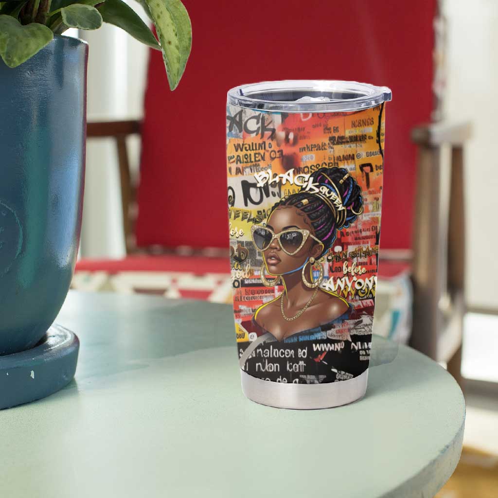 Black Her Story Graffiti Queen Tumbler Cup Black Woman Empowerment - African Pride