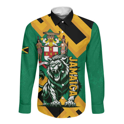 Jumieka Long Sleeve Button Shirt Lion With Coat Of Arms