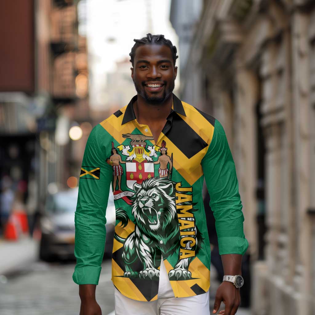 Jumieka Long Sleeve Button Shirt Lion With Coat Of Arms