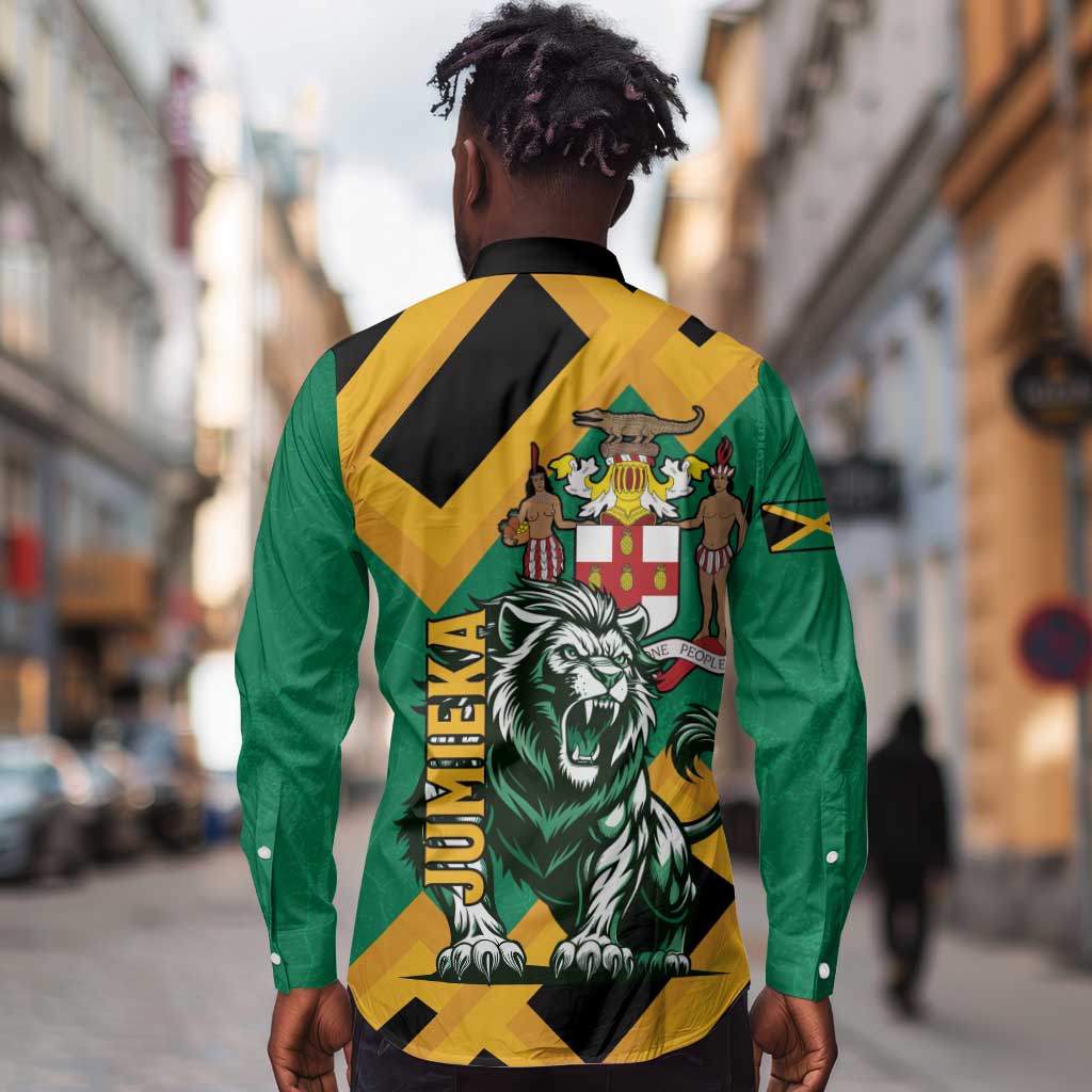 Jumieka Long Sleeve Button Shirt Lion With Coat Of Arms