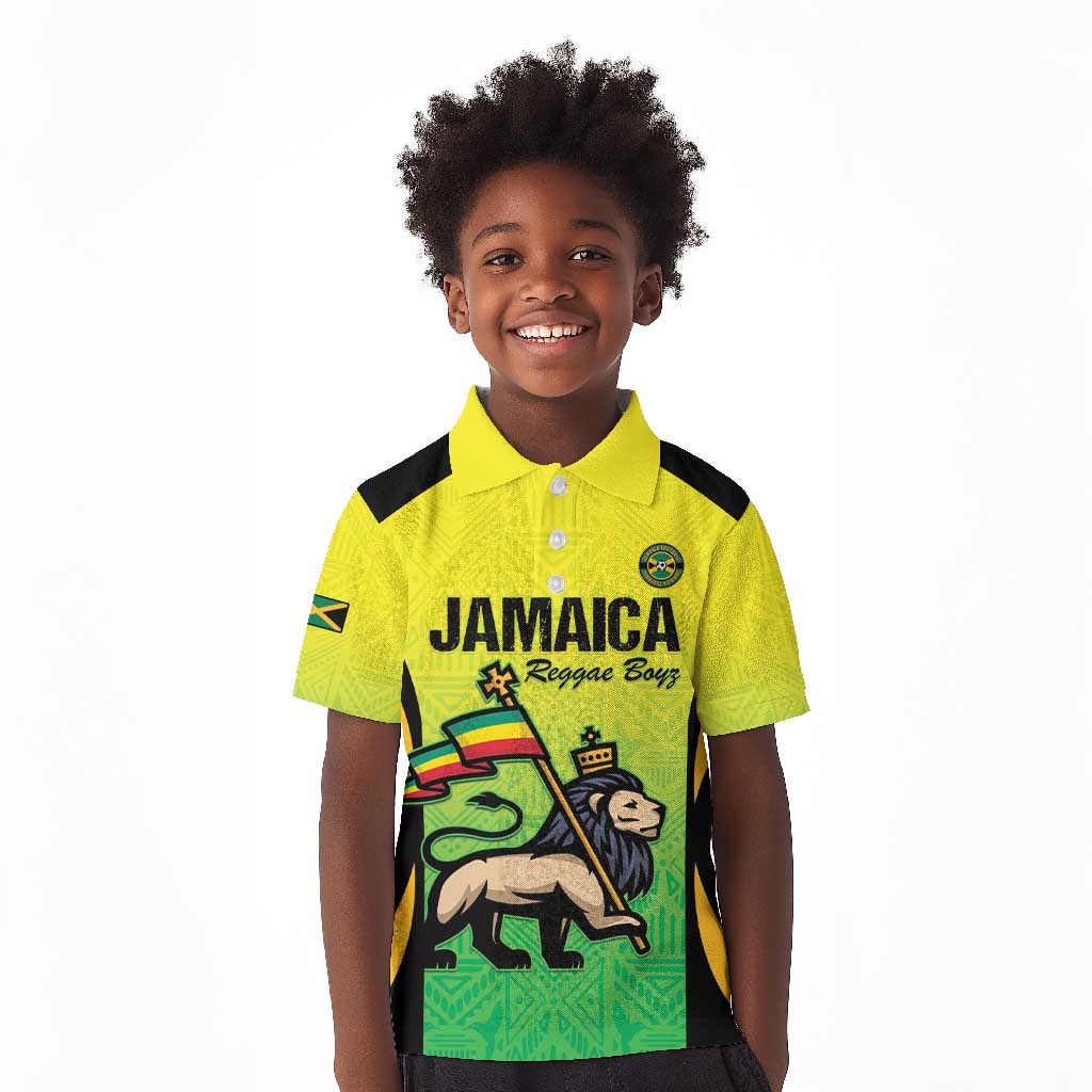 Custom Jamaica Football Kid Polo Shirt Go Champions