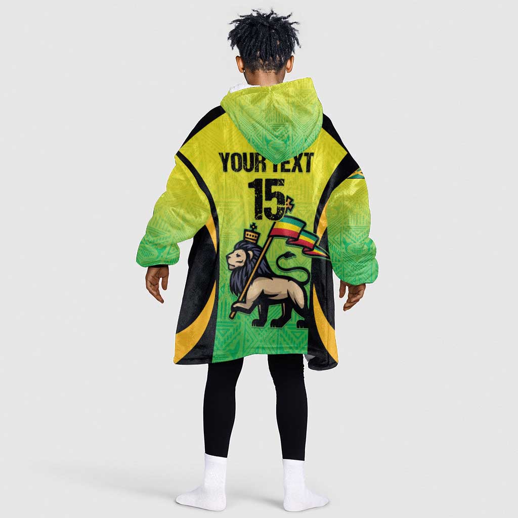 Custom Jamaica Football Kid Wearable Blanket Hoodie Go Champions