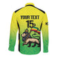 Custom Jamaica Football Long Sleeve Button Shirt Go Champions