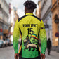 Custom Jamaica Football Long Sleeve Button Shirt Go Champions