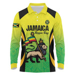 Custom Jamaica Football Long Sleeve Polo Shirt Go Champions