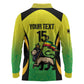 Custom Jamaica Football Long Sleeve Polo Shirt Go Champions