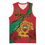 Personalised Morocco Basketball Jersey Coat Of Arms - Islamic Mix African Patterns LT15