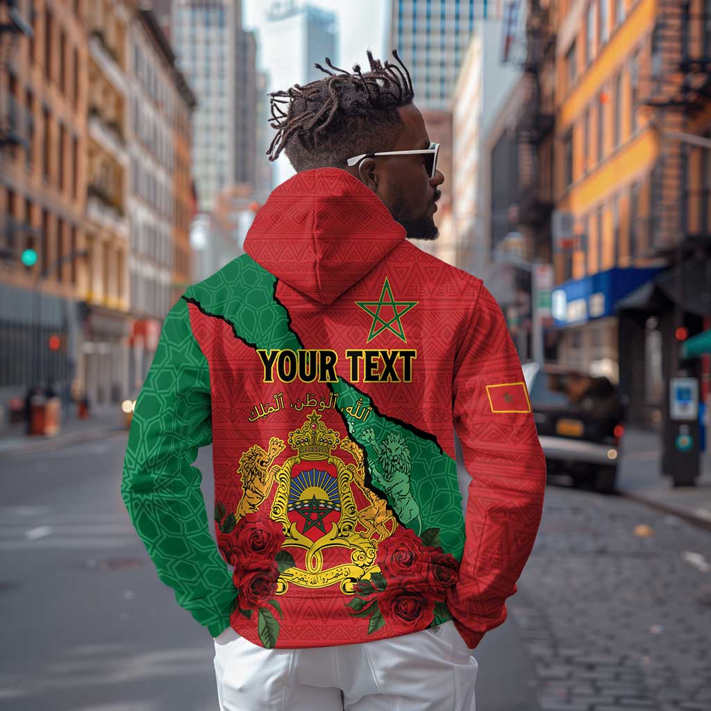 Personalised Morocco Hoodie Coat Of Arms - Islamic Mix African Patterns