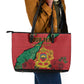 Personalised Morocco Leather Tote Bag Coat Of Arms - Islamic Mix African Patterns