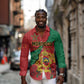 Personalised Morocco Long Sleeve Button Shirt Coat Of Arms - Islamic Mix African Patterns