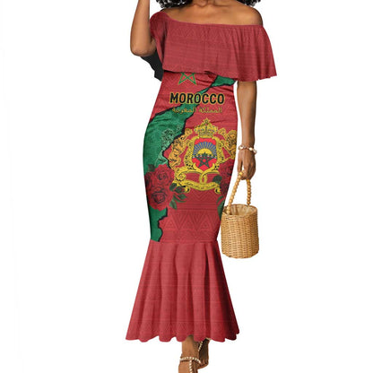 Personalised Morocco Mermaid Dress Coat Of Arms - Islamic Mix African Patterns