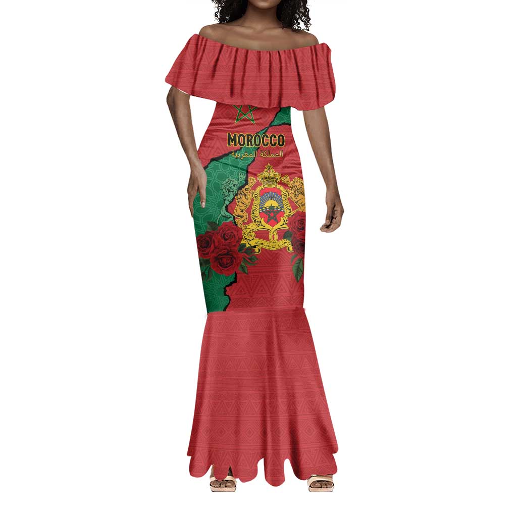 Personalised Morocco Mermaid Dress Coat Of Arms - Islamic Mix African Patterns