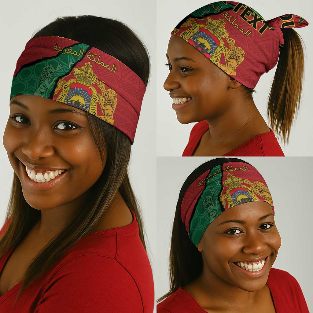 Personalised Morocco Neck Gaiter Coat Of Arms - Islamic Mix African Patterns LT15