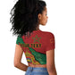 Personalised Morocco Raglan Cropped T shirt Coat Of Arms - Islamic Mix African Patterns