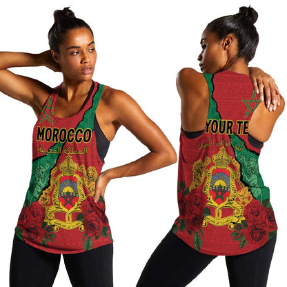 Personalised Morocco Women Racerback Tank Coat Of Arms - Islamic Mix African Patterns