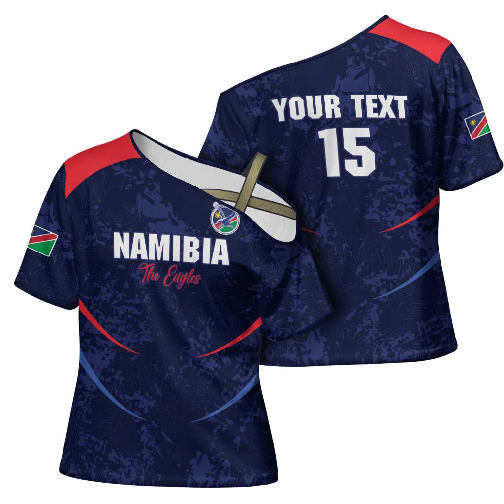 Namibia Cricket Custom Cross Shoulder Shirt Come On Eagles