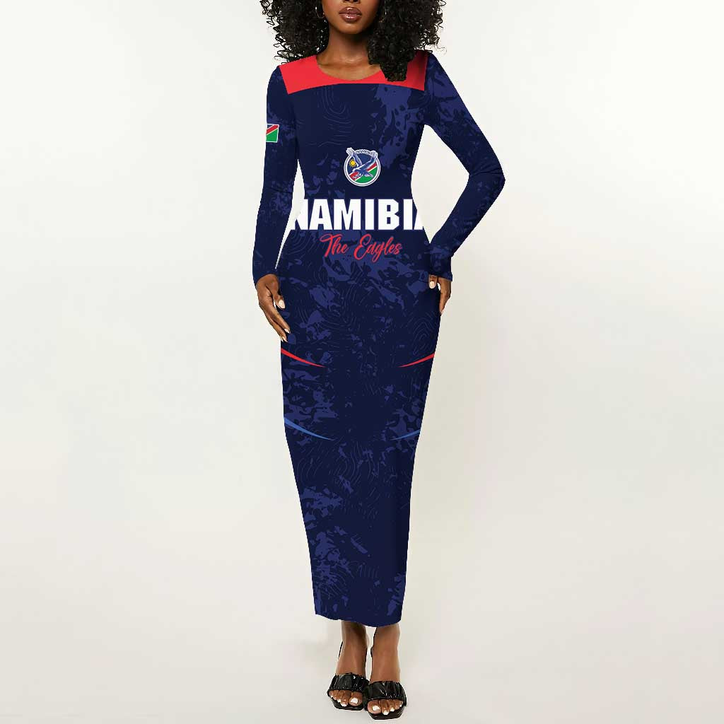 Namibia Cricket Custom Long Sleeve Bodycon Dress Come On Eagles
