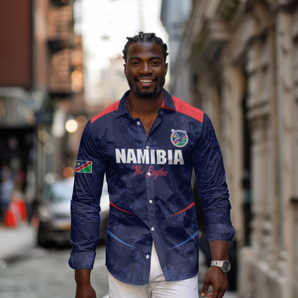 Namibia Cricket Custom Long Sleeve Button Shirt Come On Eagles