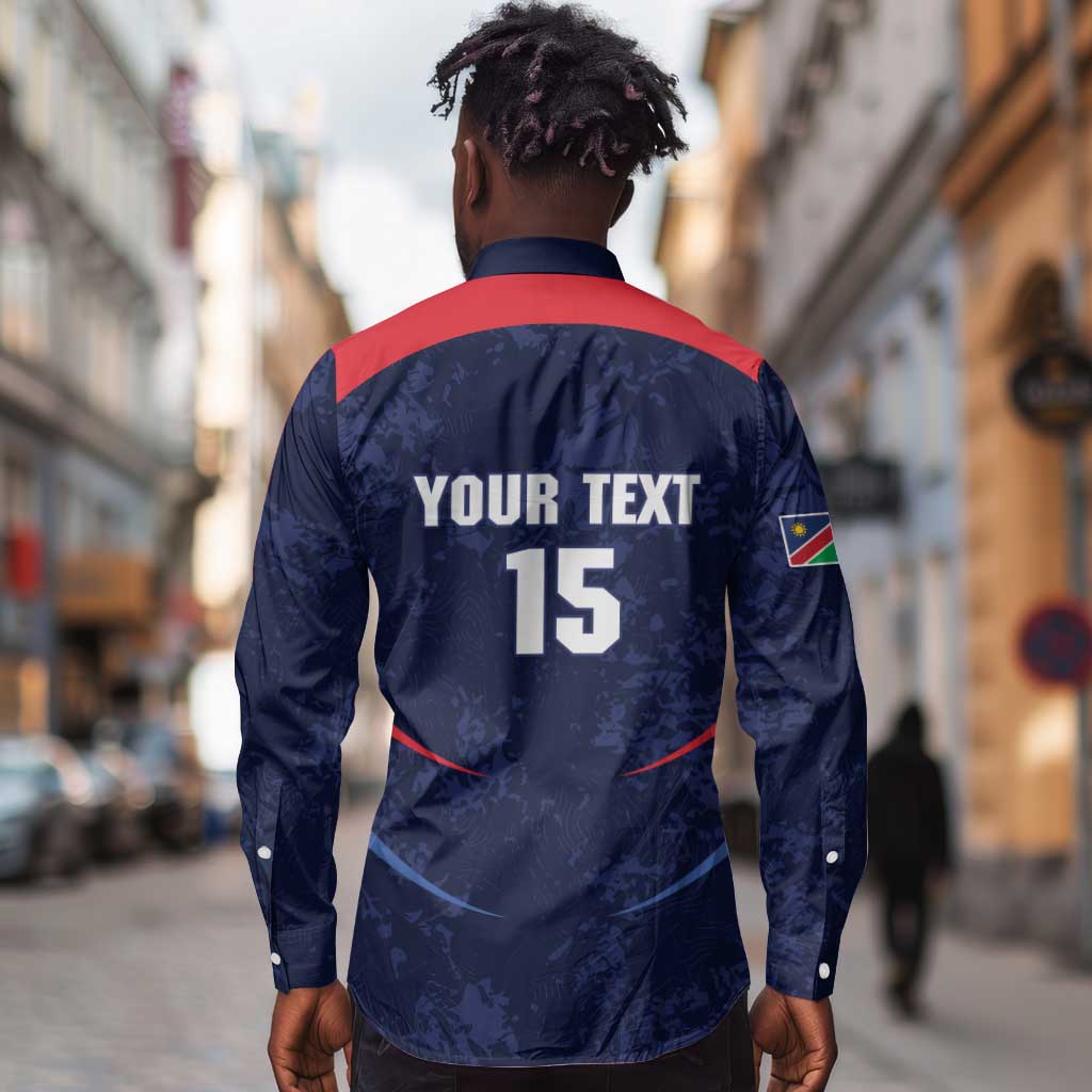 Namibia Cricket Custom Long Sleeve Button Shirt Come On Eagles