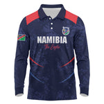 Namibia Cricket Custom Long Sleeve Polo Shirt Come On Eagles