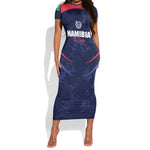 Namibia Cricket Custom Short Sleeve Bodycon Dress Come On Eagles