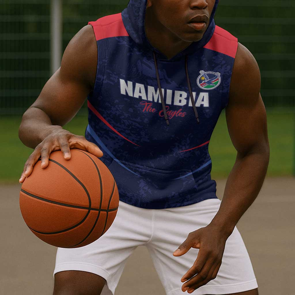 Namibia Cricket Custom Sleeveless Hoodie Come On Eagles