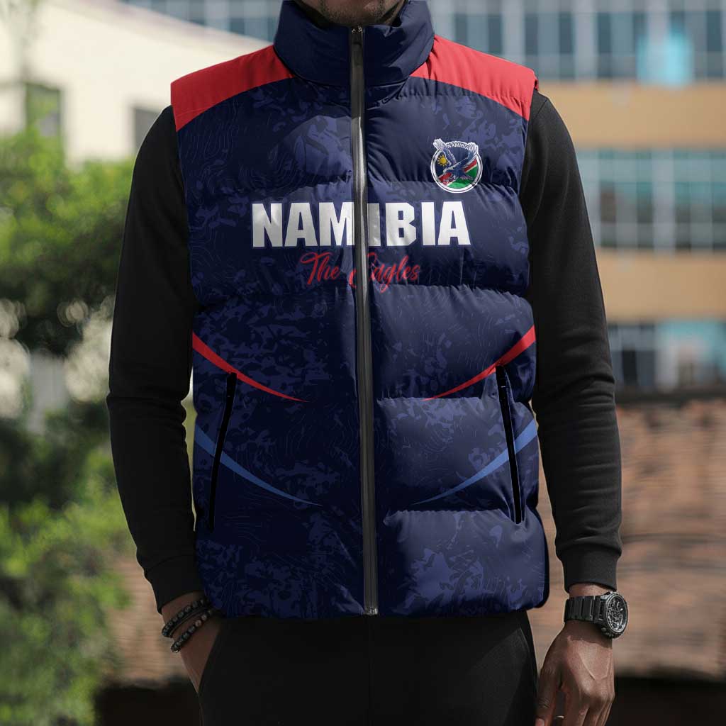 Namibia Cricket Custom Sleeveless Puffer Jacket Come On Eagles