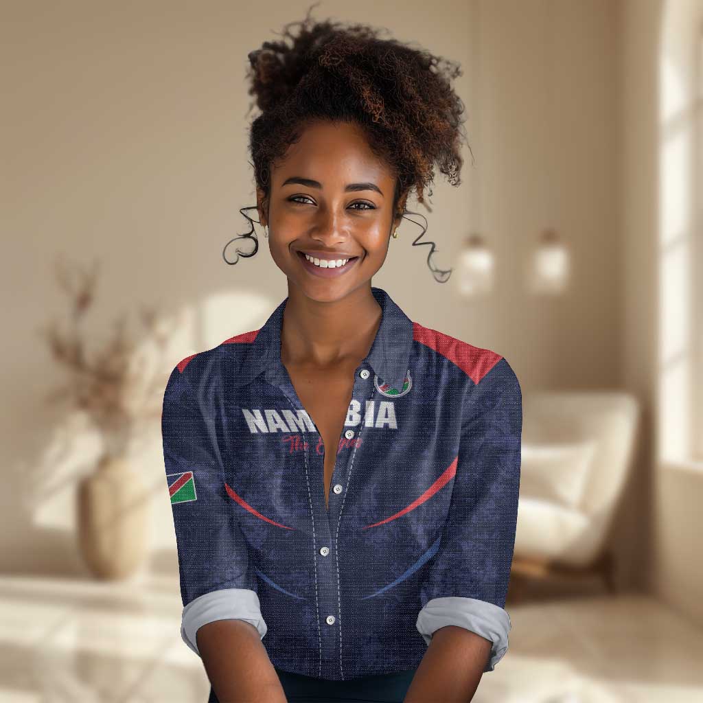 Namibia Cricket Custom Women Casual Shirt Come On Eagles