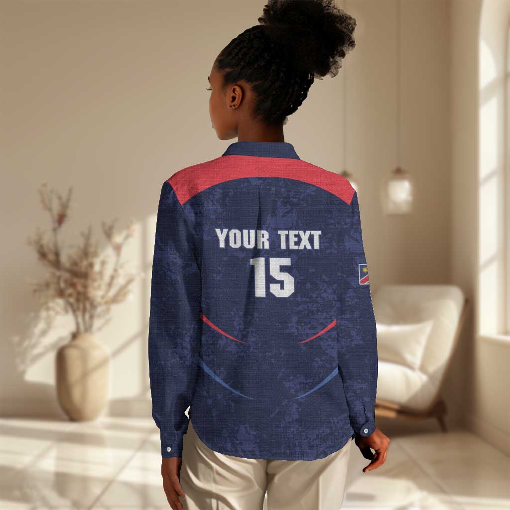 Namibia Cricket Custom Women Casual Shirt Come On Eagles