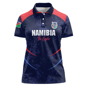 Namibia Cricket Custom Women Polo Shirt Come On Eagles
