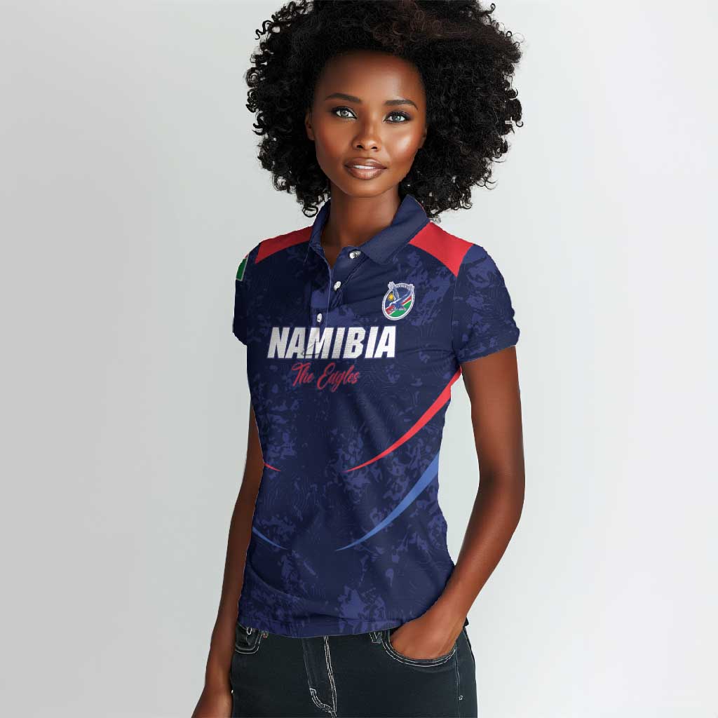 Namibia Cricket Custom Women Polo Shirt Come On Eagles