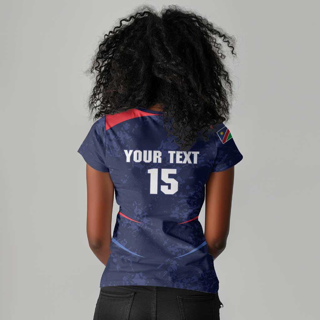 Namibia Cricket Custom Women V-Neck T-Shirt Come On Eagles