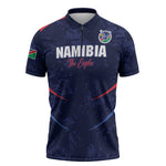 Namibia Cricket Custom Zipper Polo Shirt Come On Eagles