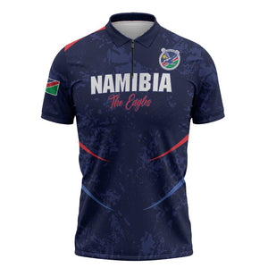 Namibia Cricket Custom Zipper Polo Shirt Come On Eagles