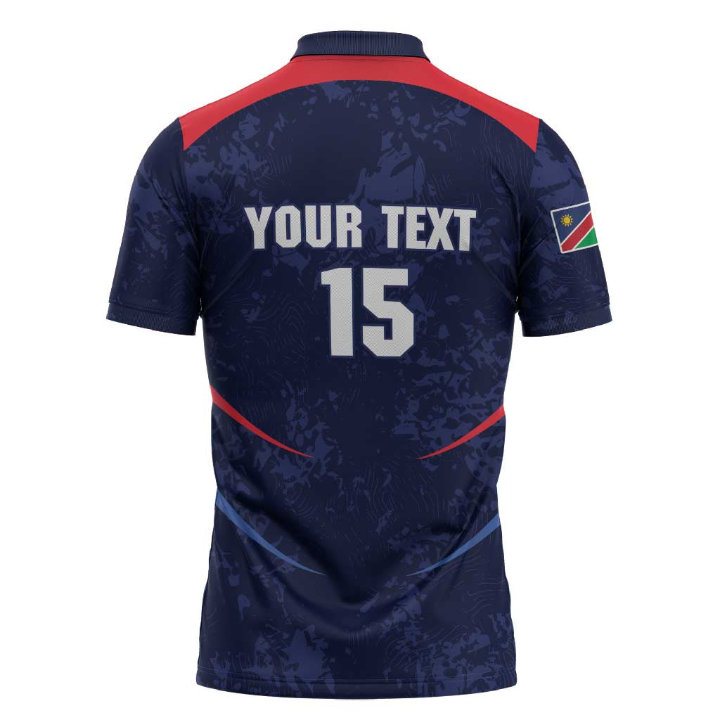 Namibia Cricket Custom Zipper Polo Shirt Come On Eagles