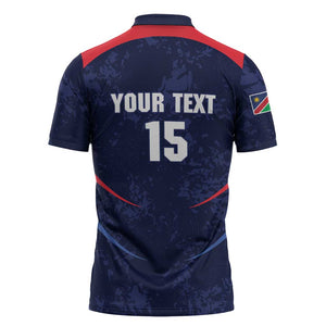 Namibia Cricket Custom Zipper Polo Shirt Come On Eagles