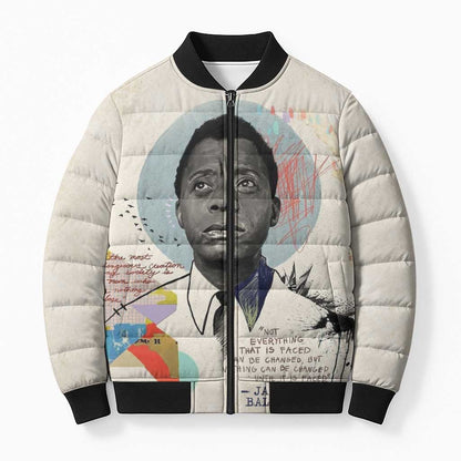 James Baldwin Bomber Puffer Jacket Civil Rights Writer