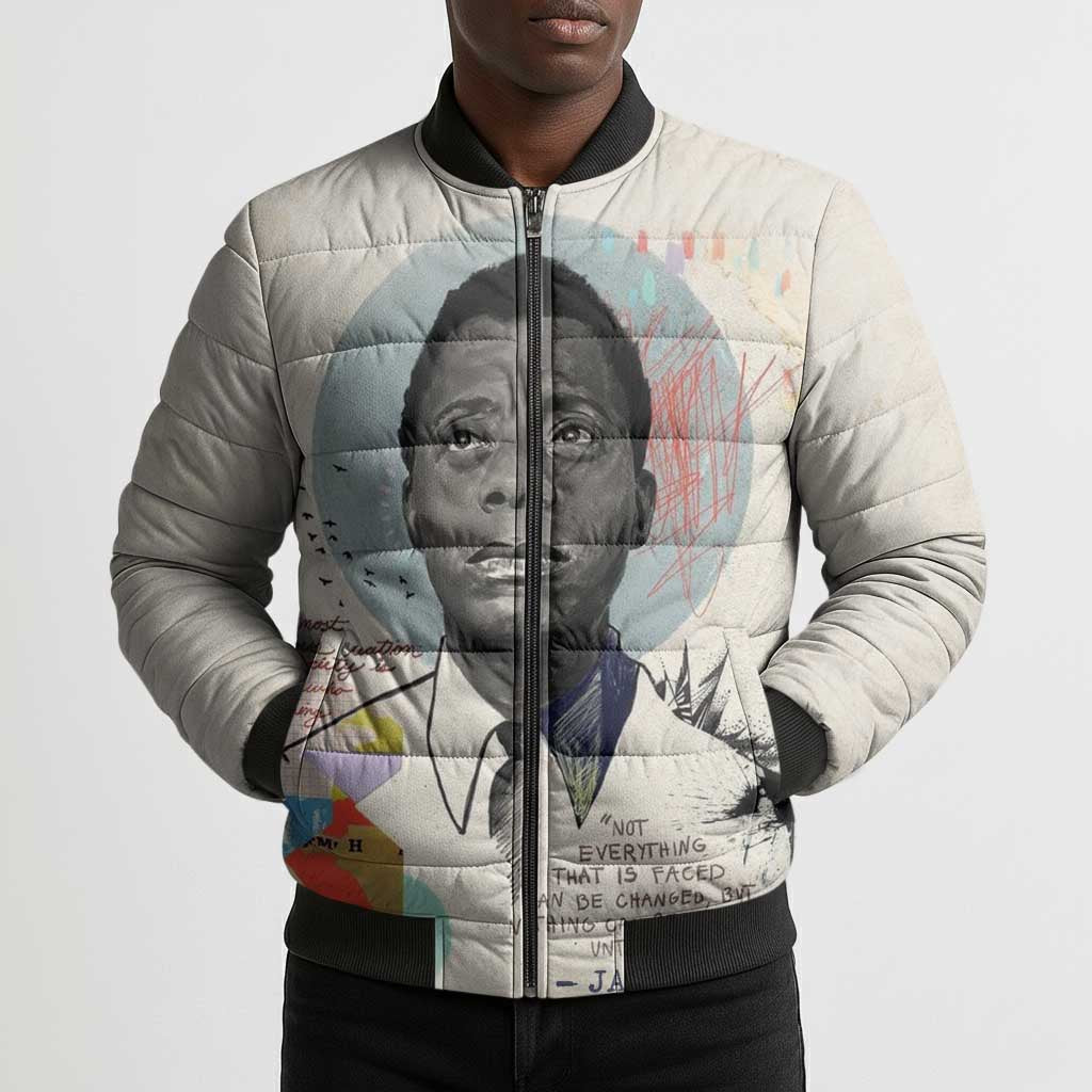 James Baldwin Bomber Puffer Jacket Civil Rights Writer