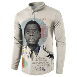 James Baldwin Button Sweatshirt Civil Rights Writer