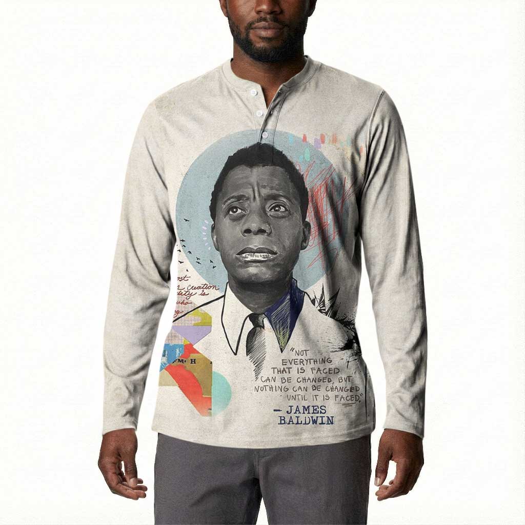 James Baldwin Button Sweatshirt Civil Rights Writer