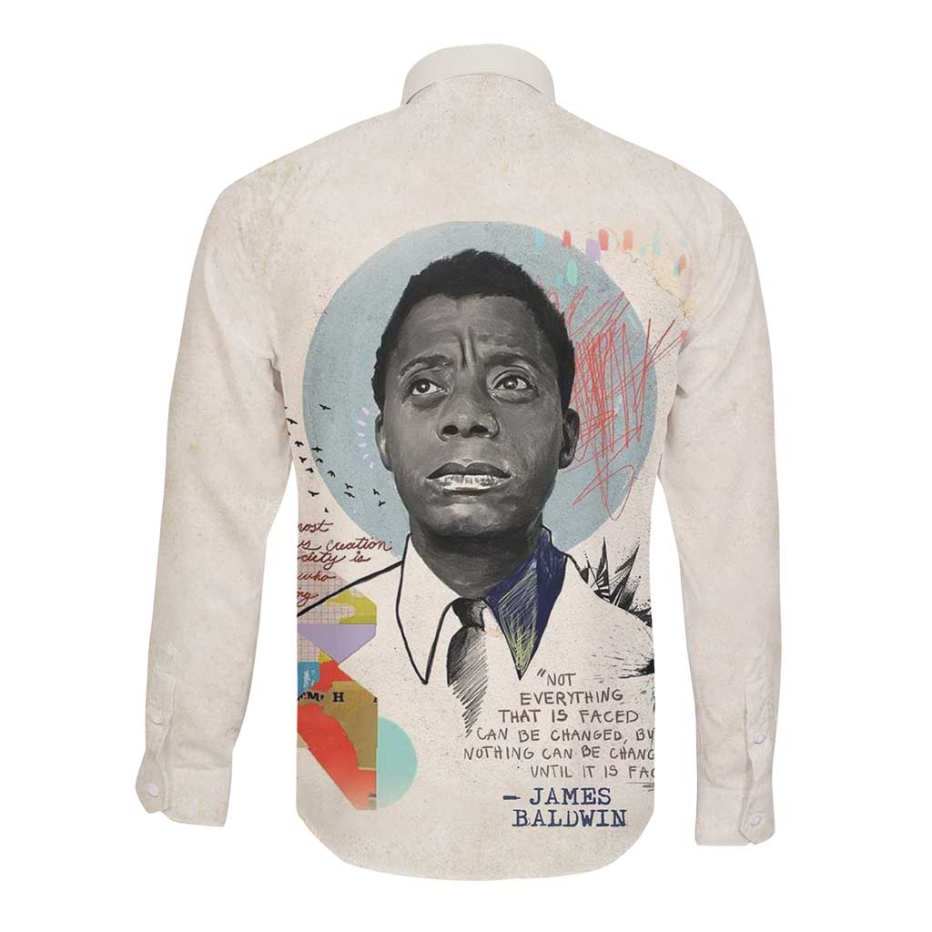 James Baldwin Long Sleeve Button Shirt Civil Rights Writer
