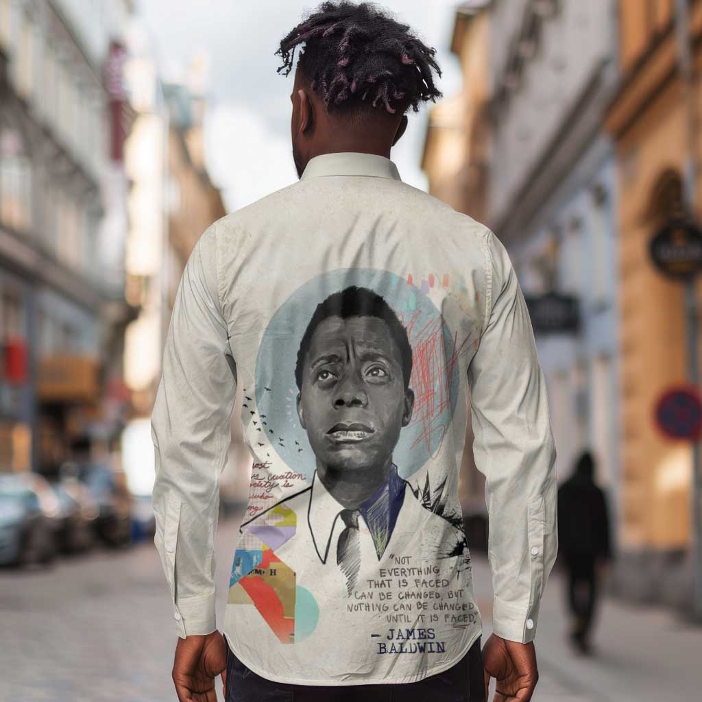 James Baldwin Long Sleeve Button Shirt Civil Rights Writer