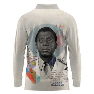 James Baldwin Long Sleeve Polo Shirt Civil Rights Writer