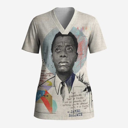 James Baldwin Scrub Top Civil Rights Writer