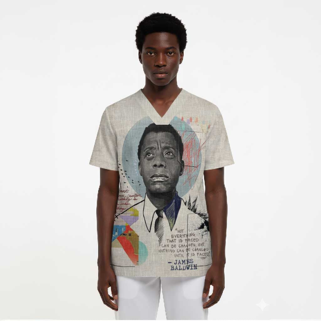 James Baldwin Scrub Top Civil Rights Writer