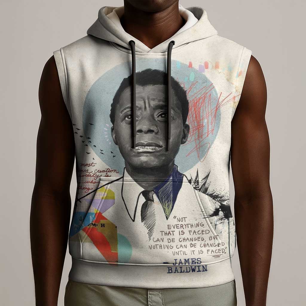 James Baldwin Sleeveless Hoodie Civil Rights Writer